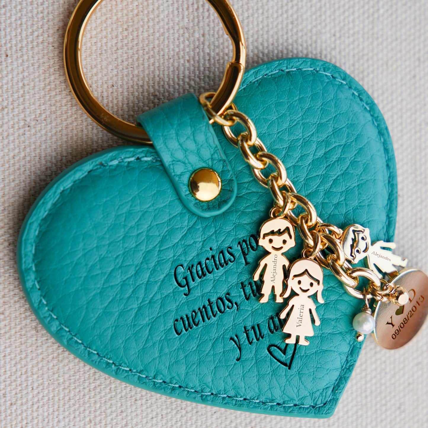 Llaveros De Corazón en Piel