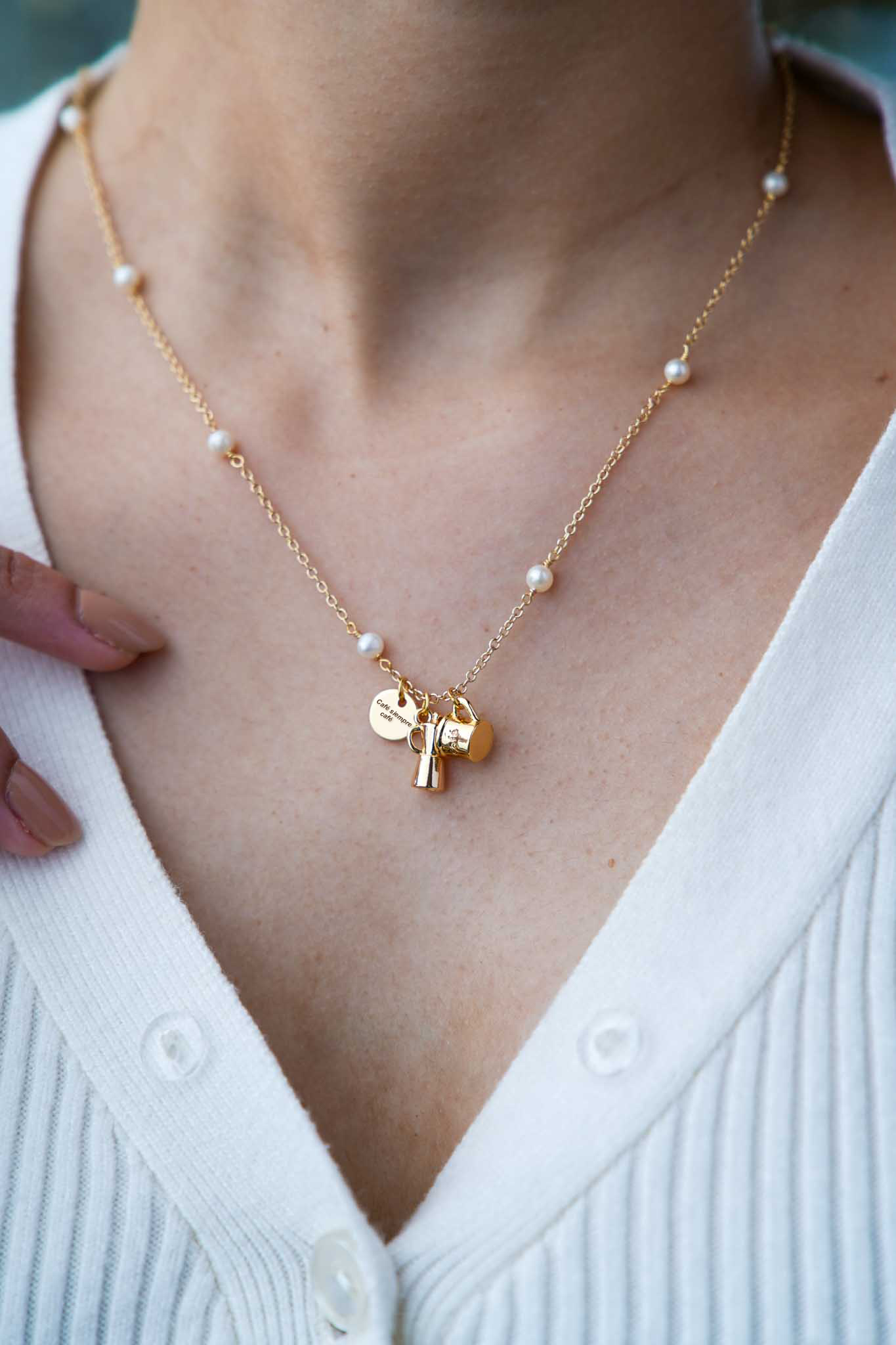Cadena coffee lover perlas
