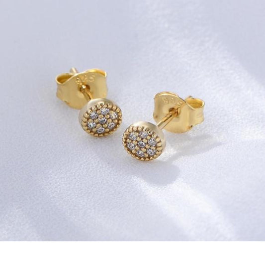 Arete Botón Mini Zirconias