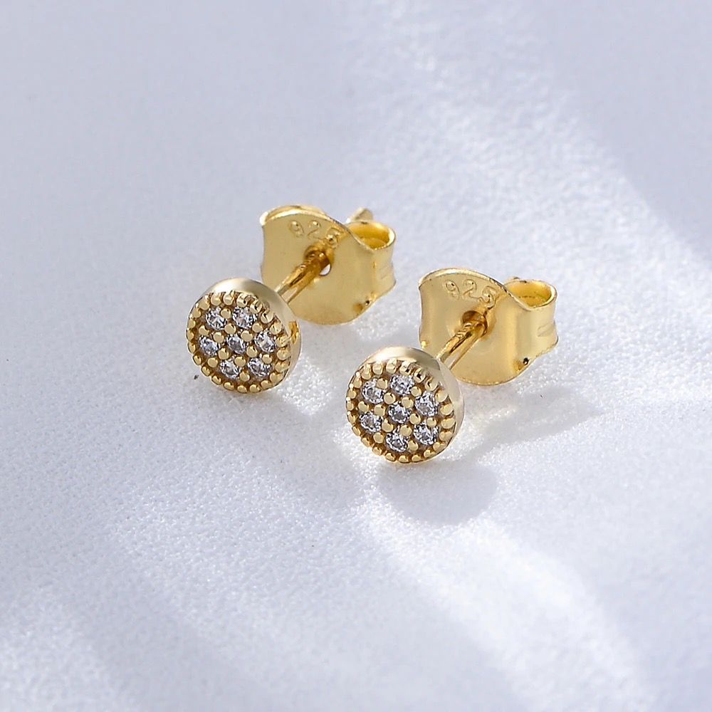 Arete Botón Mini Zirconias