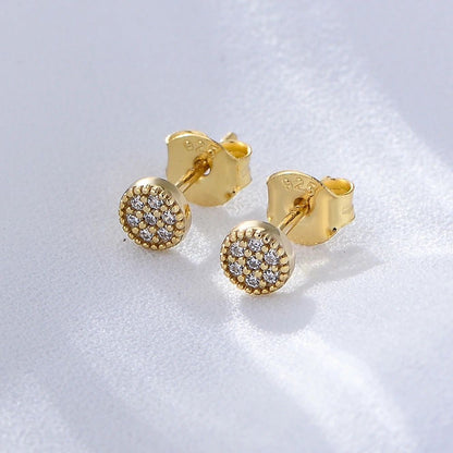 Arete Botón Mini Zirconias