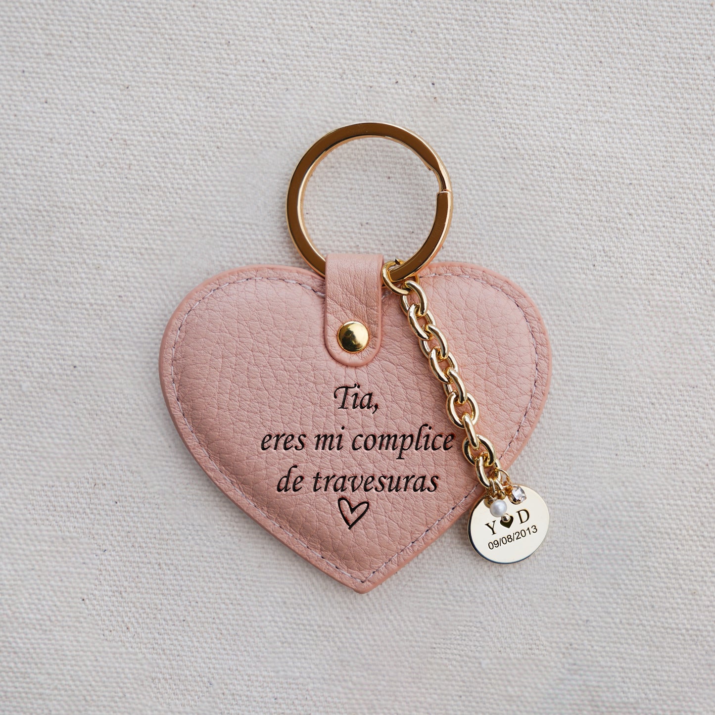 Llaveros De Corazón en Piel