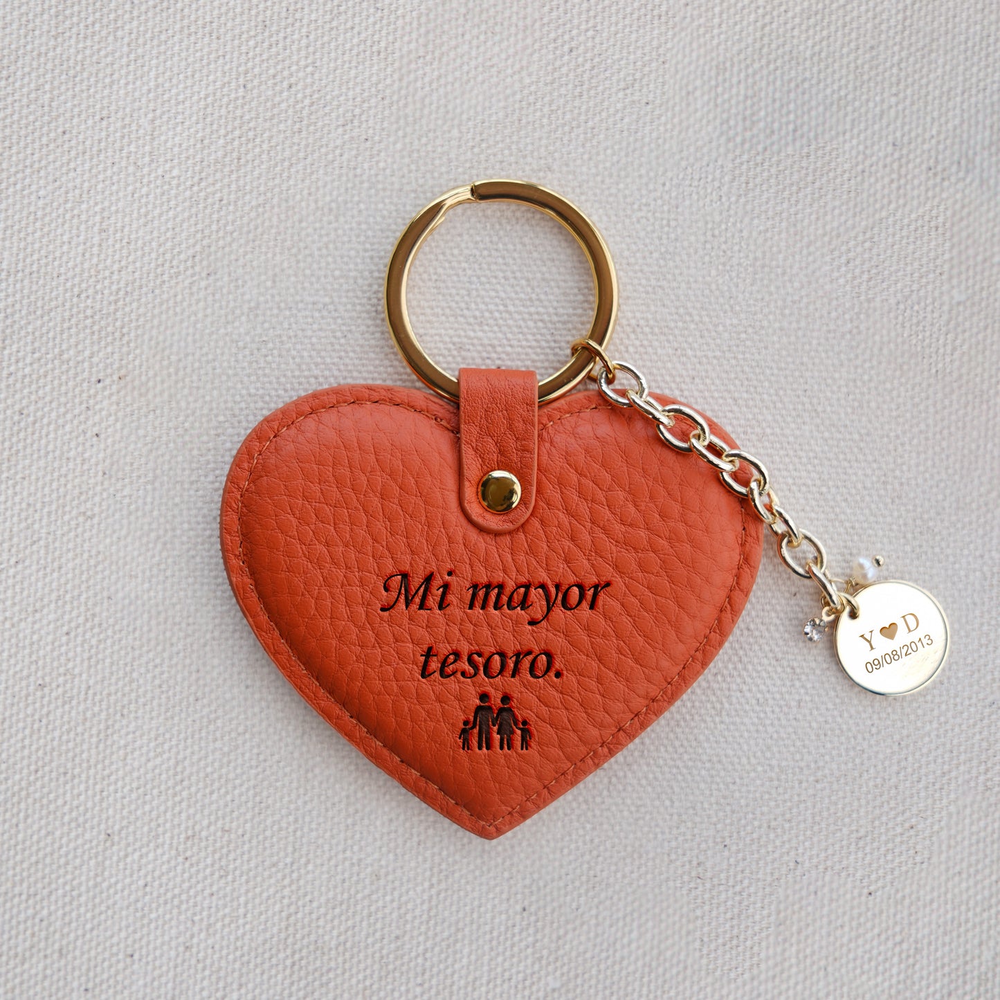 Llaveros De Corazón en Piel