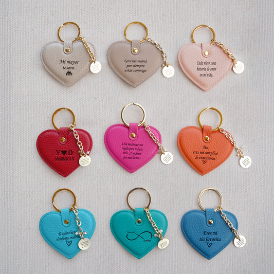 Llaveros De Corazón en Piel