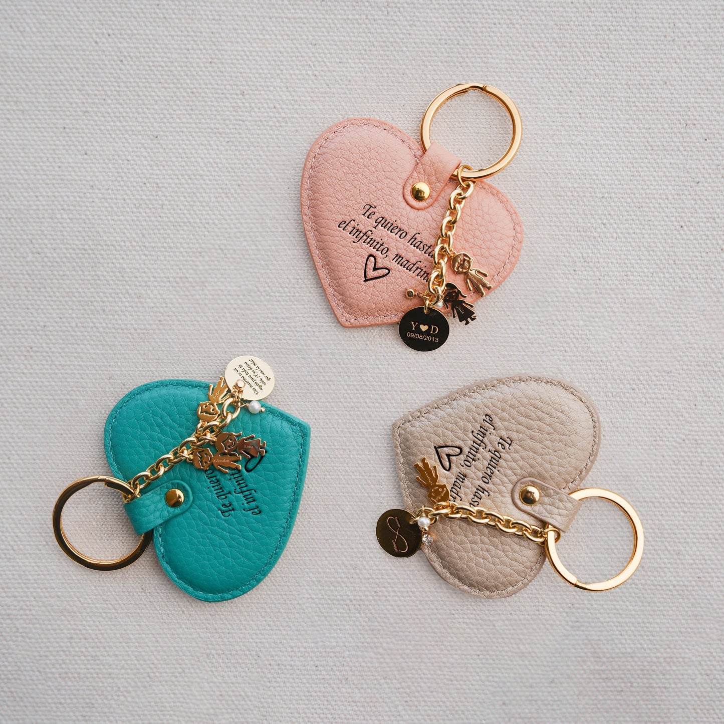 Llaveros De Corazón en Piel