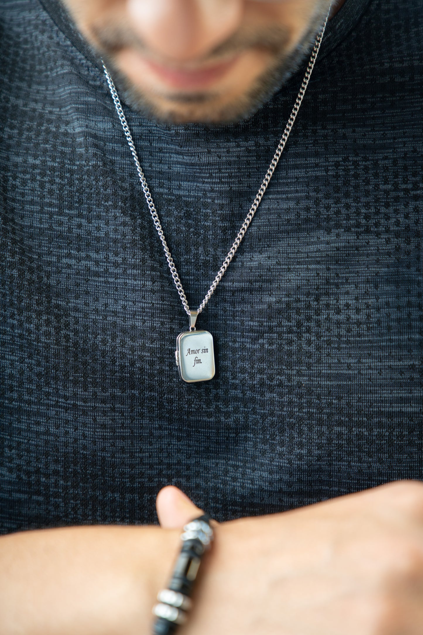 Relicario para caballeros | Plateado