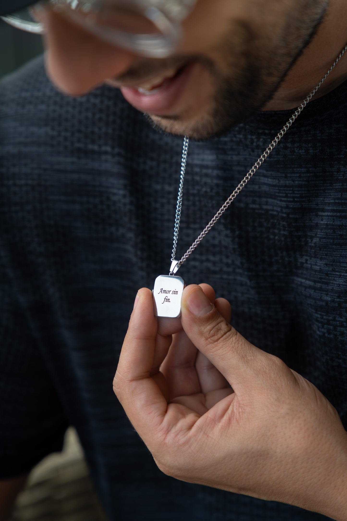 Relicario para caballeros | Plateado