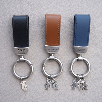 Llavero Rectangular en Piel