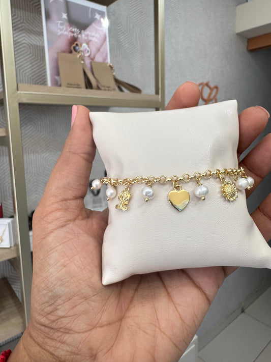 Pulsera flor y girasol