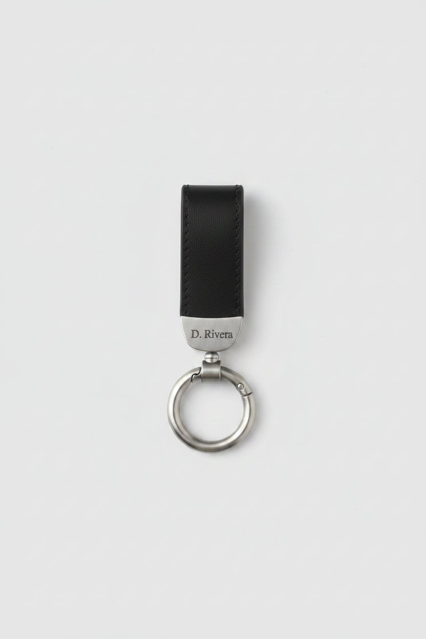 Llavero rectangular en piel